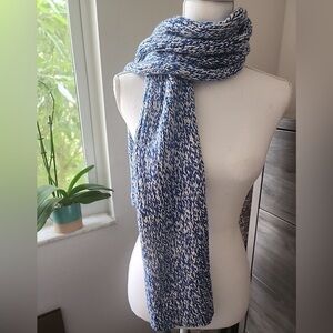 Aeropostale Scarf Women's Blue White Two-Tone Ribbed